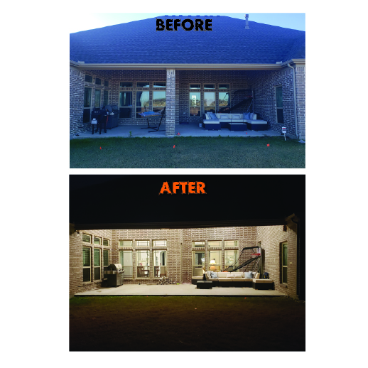 Wall to door conversion before and after — patio opening with glass doors Texas