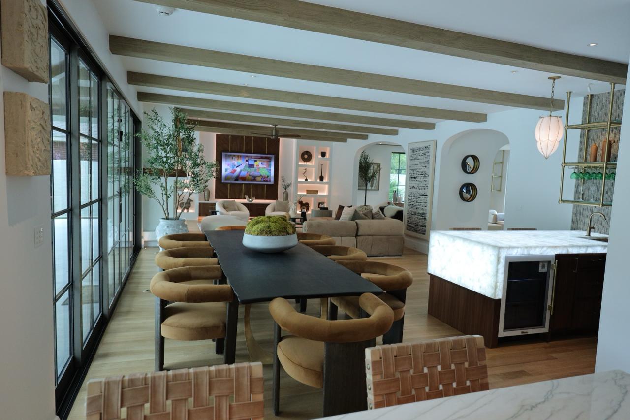 Kitchen remodel before and after — open concept dining and living space after wall removal Texas