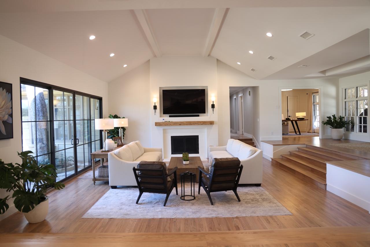 Open Living Room with Fireplace