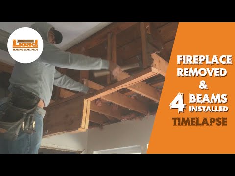 Fireplace and kitchen load bearing wall removed — open concept before and after Texas