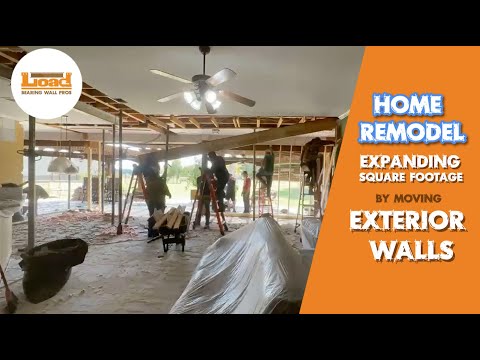 Load bearing wall removal start to finish — structural support beam installation Texas
