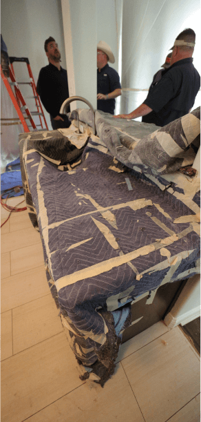 Floor protection during wall removal