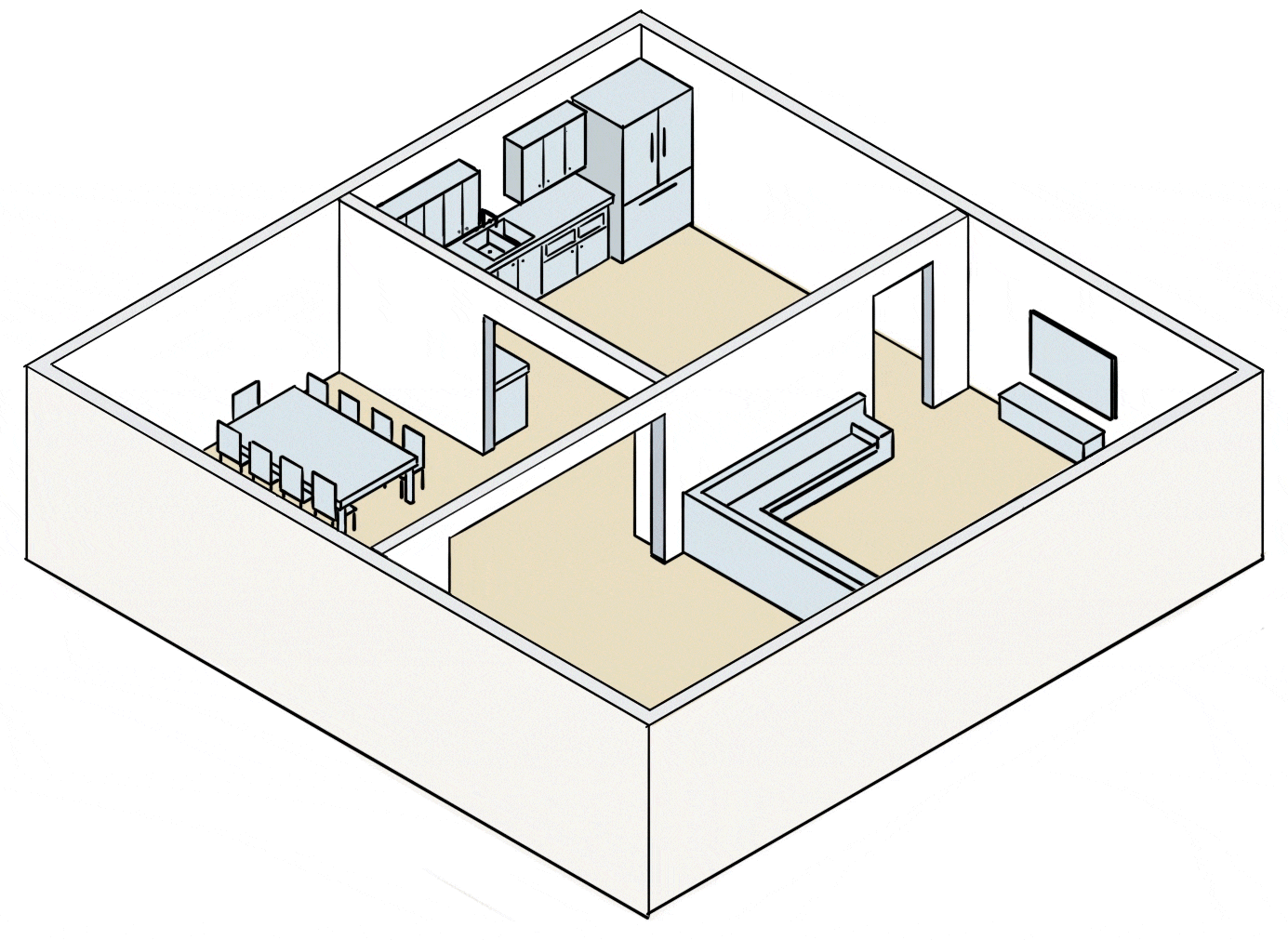Load bearing wall removal before and after — open concept home transformation Texas