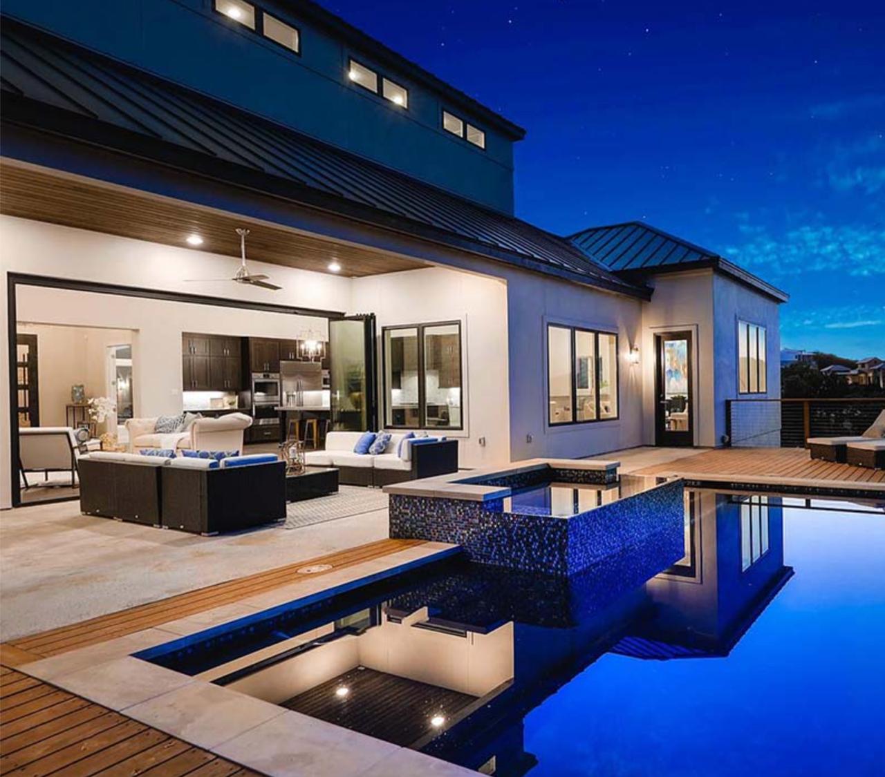 Pool patio wall to door conversion with sliding glass doors in Texas home